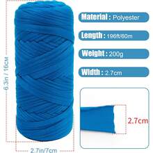 1/2 Pack Premium T-Shirt Yarn - 200g/Skein High Elasticity Roving Yarn, Soft & Stretchy Polyester Yarn, Ideal For Vibrant Crochet & Knitting Projects, Home Decor DIY Crafts Like Weaving, Crochet, Handmade Bags, Baskets, Blankets, Mats, Shoes, Slippers, Pillows And Dolls, Multi-Color Yarn, Polyester Yarn, Weaving Supplies - Multicolor - View 2