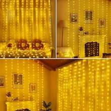 Lampu Hias Tirai LED 3/6m dengan Kontrol Jarak Jauh dan USB, Lampu Peri untuk Dekorasi Natal Kamar Tidur dan Rumah - Lampu tirai USB - View 12