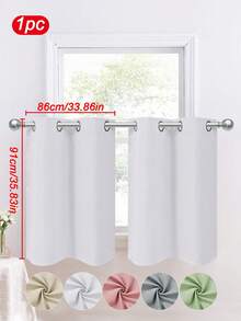 1 tấm rèm cản sáng cao cấp, màu trơn, rèm cửa sổ nhỏ nửa chiều cao, thiết kế đục lỗ, chống tia UV, chất liệu polyester, kiểu treo thanh ngang, dễ dàng lắp đặt, cản sáng quanh năm, phù hợp cho nhà bếp, phòng khách, văn phòng, rèm trang trí 100% polyester. - Nhiều màu - Xem 22