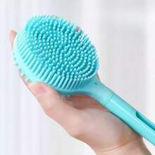 1个双面硅胶长柄沐浴刷淋浴去角质刷身体磨砂背部按摩刷浴室配件 - 中國大陸 - 查看 2