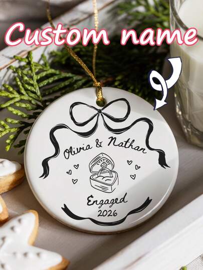 Personalized "Engagement" Celebration Decor, Customizable With Date And Names, Romantic Gift Suitable For Newly Engaged Couples, Proposal Anniversary, And Other Occasions