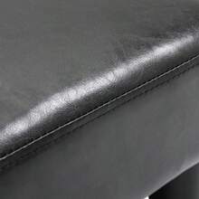 Ottoman/Bench Made Of Black Faux Leather, 40x30x24cm, Stylish And Comfortable For Living Room And Hallway.