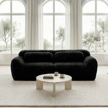 Sofas & Couches - Black + Plush + 2 Seat - View 3