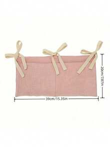 Bolsa organizadora dobrável de bambu trançado, com design de dupla camada, ideal para guardar fraldas, absorventes de amamentação e outros acessórios. - Multicolorido - Ver 5