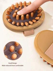 Natural Wooden Anti-Orange Peel Massage Tool, Handheld Wooden Massager, Body Brush, Muscle Relaxation, Sauna Spa Head Massage Brush, Hair, Hairstyling Tools, Hair Care, School, Back To School, Travel, Travel Essentials, Home Essentials, Spa, Massage Tools, Massage, Massager, Spa - Brown - View 5