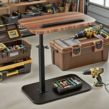 Adjustable Folding Side Table/Laptop Desk, Hospital Bed Table, Suitable For Sofa Bedside, Movable Lifting Table, Durable Bedside Table With Locking Wheels, Suitable For Hospital, Home, And Office, Two Colors Available - Bàn làm việc bằng gỗ óc chó có thể điều chỉnh độ cao - Xem 11