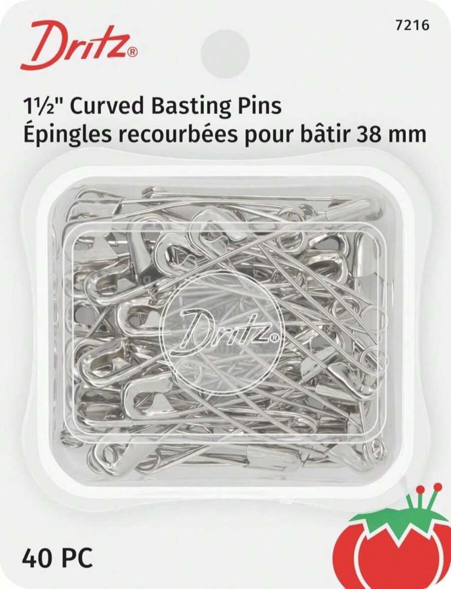 Dritz 7216 Safety Pins, Curved, Size 2, Nickel (40-Count) - MàuB - Xem 1