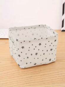 1 pieza Cesta de almacenamiento plegable, organizador de tela minimalista, caja de almacenamiento de escritorio, cesta de lino fresco - Multicolor - Ver 3