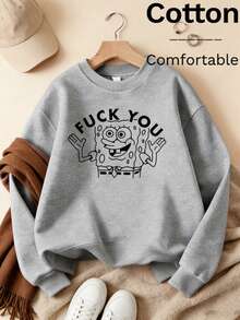 SpongeBob SquarePants Bộ sưu tập Xuân, Hè, Thu và Đông mới sắp ra mắt! Áo sweatshirt in hình "Văn học Tâm trạng" này thể hiện hoàn hảo tâm trạng của giới trẻ hiện đại! Mặt sau in dòng chữ vui nhộn "Sau một cơn suy sụp tinh thần...", kết hợp với họa tiết hoa, vừa tự trào phúng vừa dễ thương. Chất liệu mềm mại, thân thiện với da và kiểu dáng rộng rãi mang lại sự thoải mái thường ngày, cùng với chi tiết hoa ở cổ tay áo là điểm nhấn cuối cùng! - Màu xám 2 - Xem 1
