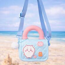 系列包包 单肩包 可爱旅行斜挎包 女士包包 纯色钱包 可爱小物件收纳包 轻便防污手提包 - 藍色 - 查看 8