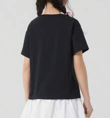 Adidas Women's Casual Breathable Short Sleeve T-Shirt - Black - View 3