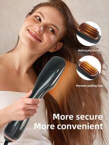 三合一专业美发吹风梳，930瓦强劲陶瓷负离子风力，3档温度设置，2档风速设置，一步造型 - 英規插(220-240V) - 查看 3