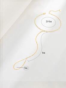 1件S925纯银波浪纹项链，配有指链和脚链，适合女性日常佩戴，也是一份很棒的生日礼物。 - 腳鍊 - 查看 4