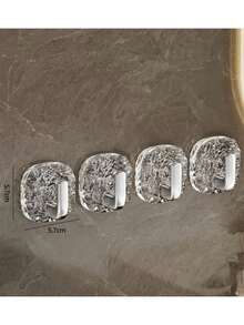 4pcs Transparent Glacier Hooks, Lightweight And Luxurious, High-End, Suitable For Various Scenes: Kitchen, Wardrobe, Wall, Door, Bathroom. Can Be Used To Hang Towels, Coats, Hats, Scarves, Spatulas, Etc., Allowing You To Easily Enjoy The Pleasure Of Organization. Also An Ideal Choice For Gifts To Family, Female Friends, Halloween, Travel, And Christmas.