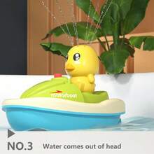 Electric Rotating Water Spray Duck Motorboat Shower Bath Toy For Kids - Multicolor - View 8