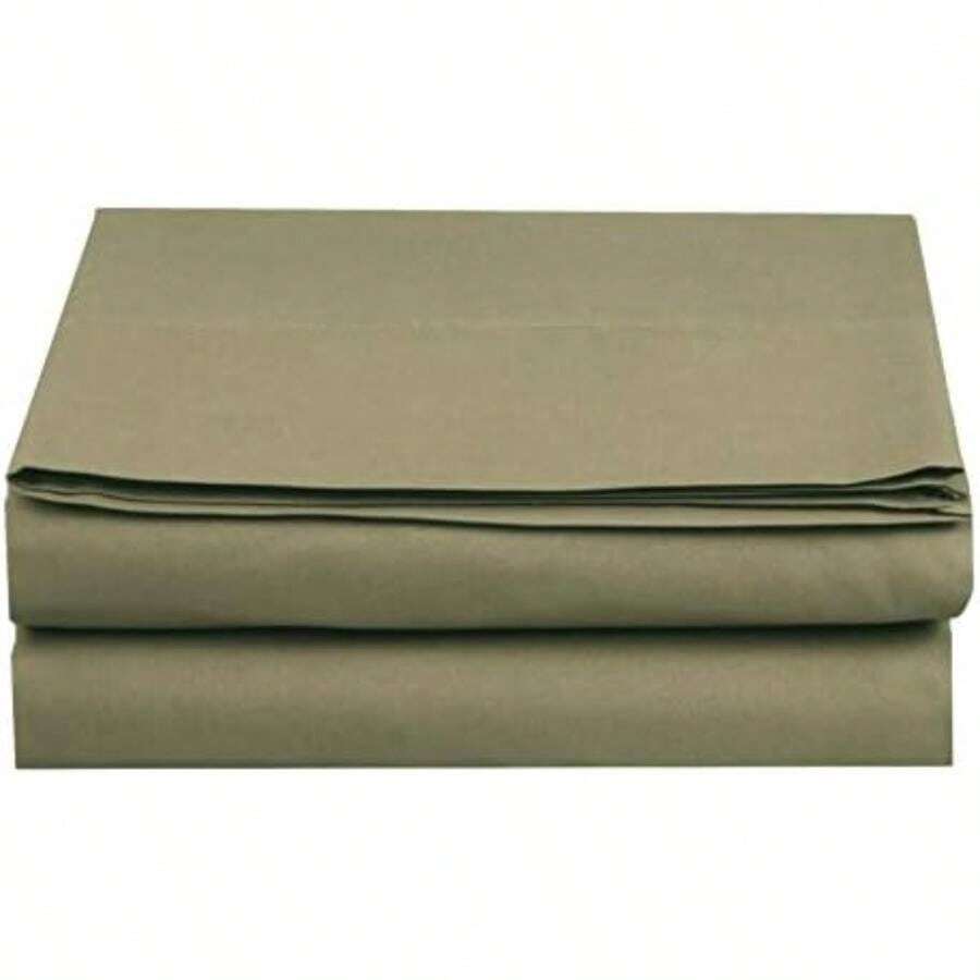 Elegant Comfort Sábana encimera, Antiarrugas, Antimanchas, 100% hipoalergénica, Tradicional, , , 1(California King Verde salvia) - Multicolor - Ver 1