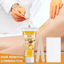 Buy One Get One Free,2PCS Sugar Wax For Painless Waxing – Gentle On Skin And Less Painful Hair Removal In A Simple System, No Strips, No Heat, Sugar Wax Kit,At-Home Waxing For All Skin & Hair Types - 蜂蜜 - 查看 3