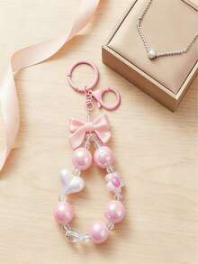 1pc Unisex Elegant Keychain - Personalized Keyring, Multifunctional Bag Charm, Daily Key Chain - Pink - View 4