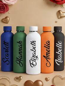 1pc Customized Double-Layer Stainless Steel Coffee Cup/Soda Bottle, Sports Insulated Water Bottle, 500ml/17oz Personalized Name Cup, Multiple Colors Available, Suitable As Back To School, Holiday And Birthday Gift For Boys And Girls