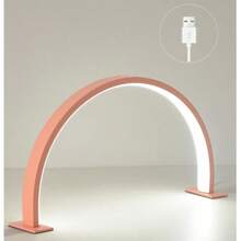 1pc Portable Crescent Shape LED Nail Lamp, White/Pink/Black With Push Button Control-USB Plug, For Manicure, Eyelash Extension, Tattooing And Skin Care, Also Can Be Used For Salon Table Lighting. - USB Plug - View 5