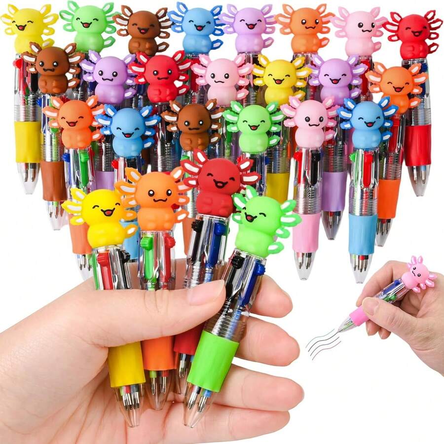HOOLYUK 10PCS Back To School Axolotl Multicolor Pens In One 4-In-1,Party Favor,Fun Holiday Birthday Gifts,Goodie Bag Stuffers,Classroom  -Assorted Varieties - Multicolor - View 1