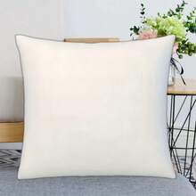 Square Pillowcase, Polyester Linen Velvet Pattern, Zippered Throw Pillowcase, Sofa Cushion Cover - White - View 4