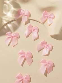 30/50/100 قطعة فيونكة شريط ساتان مصنوعة يدويًا لتزيين الهدايا، فيونكات شريط صغيرة للأحذية والملابس وصناديق الهدايا والملابس الداخلية والجوارب والإكسسوارات (30 قطعة مقاس واحد) - وردي فاتح - مشاهدة 7