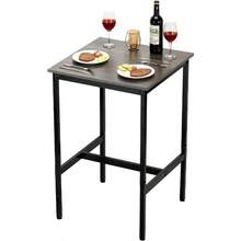 Bar Table, Sturdy Metal Frame High Top Pub Table, Small Kitchen Dining, Cocktail Coffee Counter Bar Height Desk, Easy To Assemble, 24x24x36 In, For Living Room Party, Rustic Brown And Black - 24x24x36 Inches - View 2