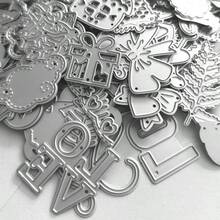 10/30/50/100个混合随机蕾丝金色模板模具切割模具装饰切割板模具切割剪贴簿纸工艺DIY卡片 - 銀色 - 查看 3