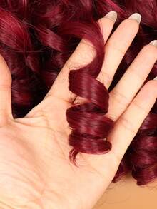 13X4蕾丝前假发 短款波浪卷假发 蓬松卷发假发 大卷女士侧分及肩假发 合成纤维波波头波浪假发 女士黑色/棕色/酒红色/橙色（波波头假发 8-16英寸） 混合假发 - 真人发和合成纤维混合 - SBUG/99J - 查看 5