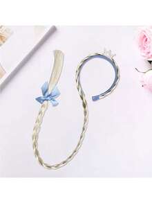 Frozen Princess Wig Braid Headband Costume Accessories, Cosplay Theme Party Hair Decor, Cartoon Anime Princess Wig Braid Headband, Birthday Party Headdress - Baby Blue - View 5