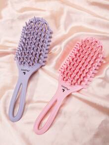 Curling Brush, Curling And Styling Brush, Combing And Shaping Brush, Stretching And Curl Separation, Women's Special, 5-In-1 Tool, Easily Creates Voluminous Curls, Waves And Waves, Anti-Frizz, Nylon Bristles, ABS Plastic Handle - Multicolor - View 2