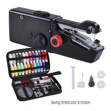 Máy may mini không dây cầm tay - Dễ sử dụng, chạy bằng pin, thích hợp cho các dự án may mặc và dệt may DIY, đáp ứng mọi nhu cầu may vá gia đình - May nhanh, phù hợp cho người mới bắt đầu và người lớn, màu trắng/đen (Lưu ý: Màu sắc phụ kiện ngẫu nhiên - Không bao gồm pin AA) - Nhiều màu - Xem 5