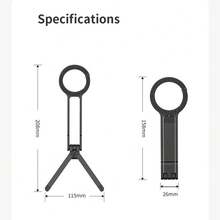 Portable Foldable Desktop Phone Holder Adjustable Creative Carabiner Mount Stand For All Smartphone Magnetic Mobile Phone Tripod - 白色 - 查看 7