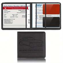 1pc Premium Car File Storage Organizer - Secure PU Leather Document Holder With Stylish Driving License Compartment, Convenient For On-The-Go Use - Multicolor - View 15