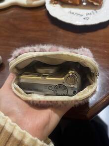 粉色豹纹零钱包 可爱甜美相机收纳包 毛绒大容量便携卡包 旅行口红化妆包 化妆包 旅行必备 - 彩色 - 查看 5