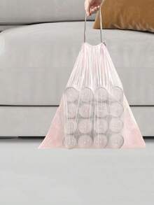 50个/包 耐用轻便浴室垃圾袋；1包 小号粉色垃圾袋；一次性垃圾袋，适用于办公室和家庭垃圾桶；50个/卷 - 多色 - 查看 2