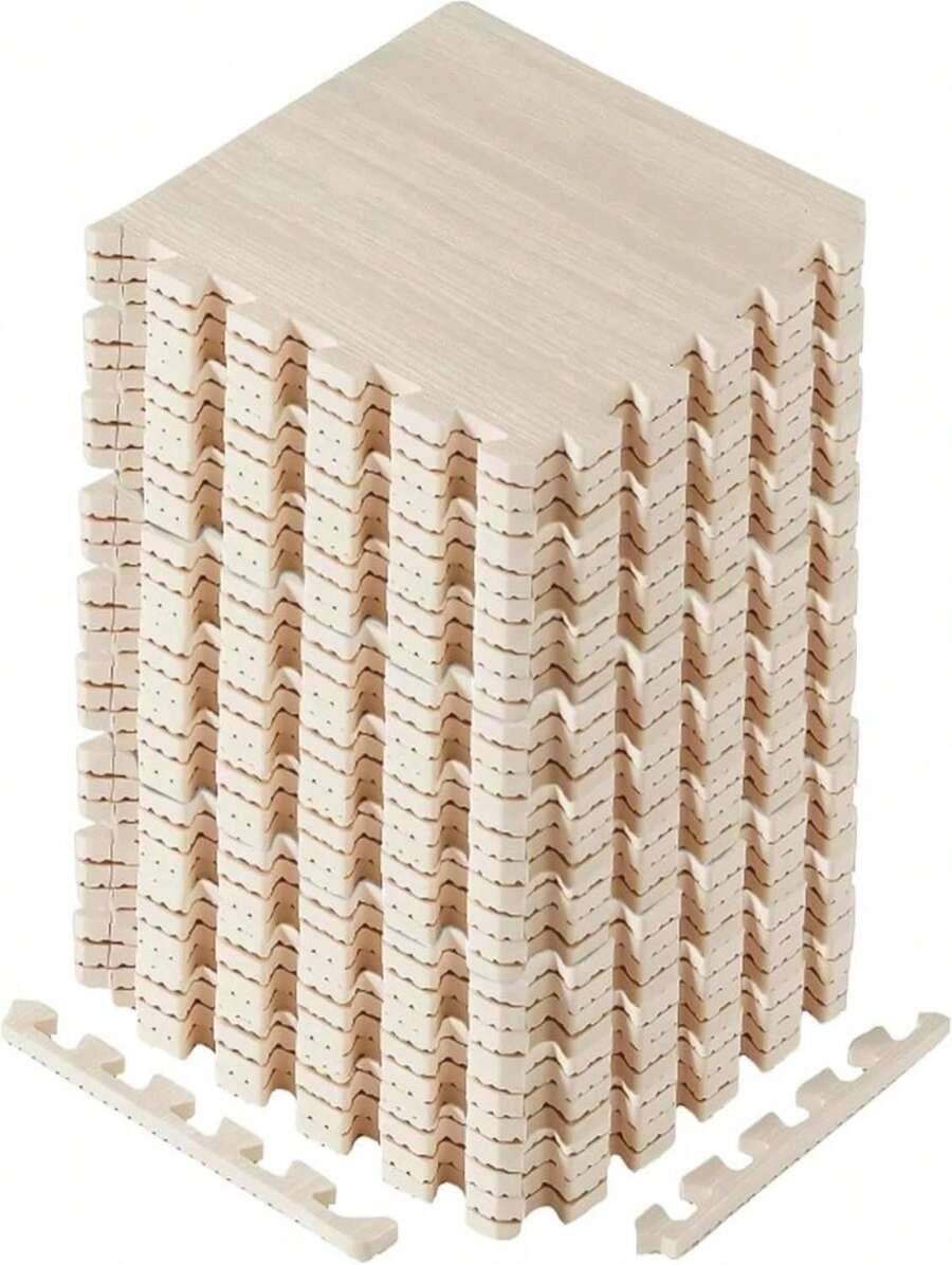 Yes4All EVA Interlocking Mats, Puzzle Floor Tiles, Foam Floor Padding With Border For Furniture, Home Space, Living Room, Garage 11,22,32 SQFT - ColorC - View 1
