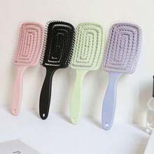 1pc Gold Curling Hair Brush, Professional Salon Styling Comb, Anti-Static Heat-Resistant Aluminum Ceramic Styling Brush, Suitable For All Hair Types - Multicolor - View 2