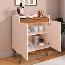 Multipurpose Buffet Cabinet/Sideboard For Kitchen, 2 Doors With Shelf - Màu be - Xem 4