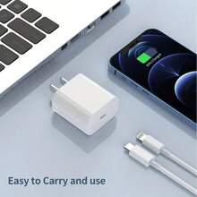 20W 超快墙充，配备 Type-C 接口，附赠 300 厘米/10 英尺 Type-C 转 Lightning 或 Type-C 转 Type-C 数据线。兼容 17/16/15/14/13/12/11、三星 S26/S25/S24/S23/S22 以及所有 iPad 机型——居家、办公、旅行皆宜。 - 查看 2