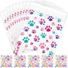Pasimy - 200 bolsas de plástico para mascotas, bolsas de celofán autoadhesivas, transparentes para mascotas, suministros de fiesta temáticos para perros y mascotas, decoración (rosa transparente) - Azul claro - Ver 3