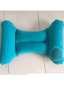 飞机旅行充气腰枕，汽车腰部支撑垫，便携式背部支撑气枕，适用于火车、飞机、办公椅，旅行办公两用，手动气泵设计，无需用电，仅限手洗，四季皆宜。