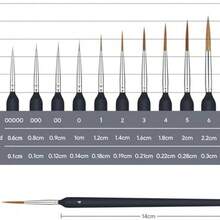 11 Piezas Pinceles para Pintura Acrlica, Juego Profesional para Detalle Fino de Artistas, leo, Acuarela, Miniaturas, Modelismo, Pintura Facial, Manicura y Principiantes - como se muestra en la figura - Ver 3