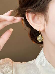 1 Pair Garden Oil Painting Style Earrings, French Retro Luxurious High-End New Design, Elegant Fashion Versatile Earrings - Multicolor - View 2