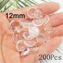 [Multiple Sizes Available] Transparent Round Glass Cabochons, High Clarity Timeless Gems, Fridge Magnets, Jewelry DIY Supplies, 30/50/100/200pcs - Clear Glass Cabochon - View 18