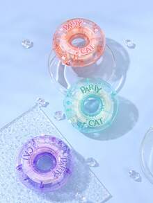 1卷趣味甜甜圈修正带，创意猫咪派对图案圆形修正带，学生文具用品