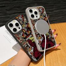 Marvel Patterned Phone Case, Iron Man, , Hulk, Thor, Hawkeye, Black Widow, Thanos, Avengers. Compatible With IPhone 17 ProMax, 17Pro, 17Air, 16, 15, 14, 13, And 12 Pro Models, With Shockproof Protection. A Unique Gift For Marvel Fans, Friends, Birthdays, Holidays, And Special Occasions. Great Gift Option For Anyone Who Loves Superheroes. - 藍色 - 查看 5