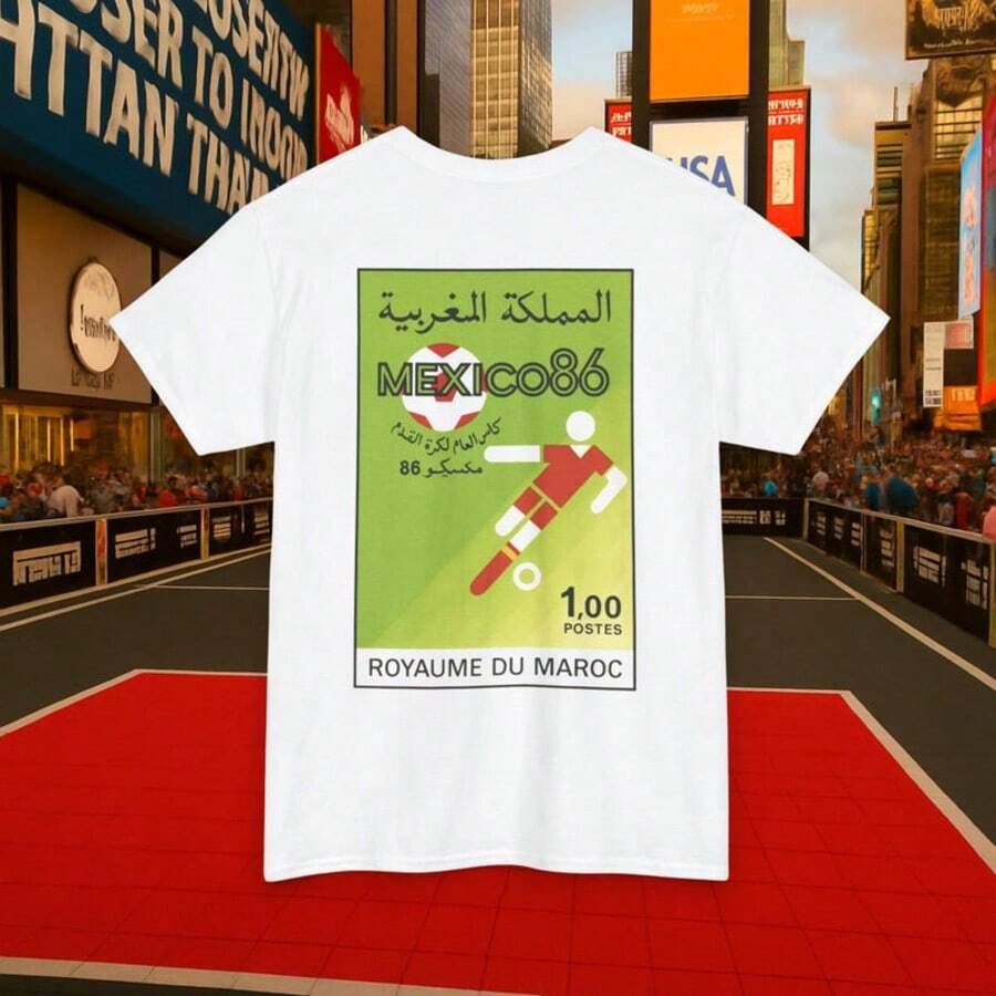 World Cup Shirt_ Morocco 1986 Soccer Graphic Tee - trắng - Xem 1