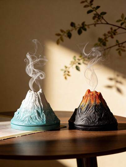 1个极简火山造型树脂香薰扩散器 - 创意优雅家居装饰，适用于办公室、派对、瑜伽和冥想，可用于香薰和装饰，是乔迁、毕业和节日的绝佳礼物。
